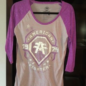 Purple gray and white American fighter size large